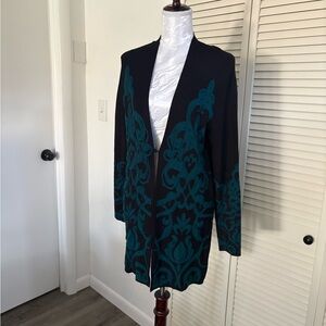 Chico's Black and Teal Knit Sweater 00